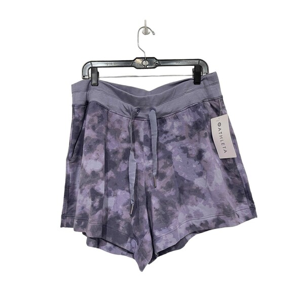 Athleta Balance Printed 4" Shortie | 1X‎ Purple Nirvana Fabric Tie Dye Modal NWT - Picture 1 of 11